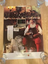 Vintage 1983 Apple Computer Christmas Santa Poster Apple II III 20” X 28” picture