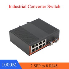 Gigabit SFP Industrial Transceiver 2 SFP to 8 RJ45 10M-1000M Fiber Optic Switch picture