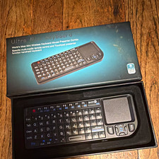 Ultra Mini Wireless Mini Keyboard w/ Built-In Touchpad, Black, English QWERTY picture