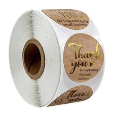 Thank You Kraft Paper My Small Business Sticker Round Shape - 2.5cm Matte picture