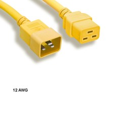 10x Yellow 10ft 12AWG Color Power Cable IEC60320 C19 to IEC60320 C20 20A/250V picture