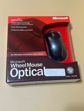 Microsoft Wheel Mouse Optical D66-00069 Black PS/2 USB Vintage PC Mac Brand New picture