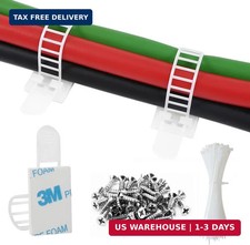 50Pcs Adhesive Cable Management Clips with 50Pcs Zip Ties, Adjustable Nylon Cabl picture
