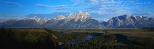 Landscape mountains river dual monitors grand teton Custom Gaming Mat Desk picture