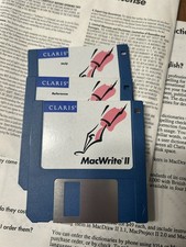 Claris Macwrite II floppy disc set, box, literature Mac software 1989 vintage picture