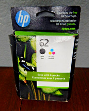 new in package HP 62  Black & Tri- Color Ink Cartridges expired 3/2025 picture