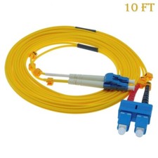 3m 10FT LC-SC Fiber Optic Cable Duplex Singlemode 9/125 Optical Network Cord  picture
