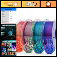 Dual Color Silk PLA 3D Printer Filament Bundle - 1.75mm, 4 Spools, 1KG Each picture
