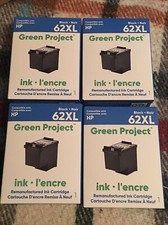 Green Project HP 62XL Black Ink Cartridge Package Of 4 New Sealed picture