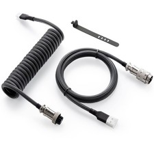 GUNMJO Pro Custom Coiled USB C Cable for Gaming Keyboard, 1,5 m, Carbon Black  picture
