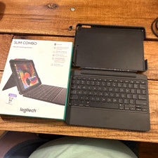 Logitech Slim Combo Keyboard Folio Case Apple iPad 5th 6th Gen 9.7” Blac picture