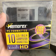 Memorex HD 10 Pack PC Formatted 3.5 Inch High Density Computer Diskettes picture