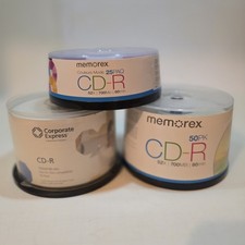 75 Disc 52x-700mb-80 Minute Cd-R. 2 Contsiner Of Memorex, 1 Of corporate Express picture
