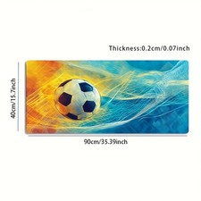 A Large Gaming Mouse Pad Featuring a Vibrant Football Art Design, with a Non-S picture