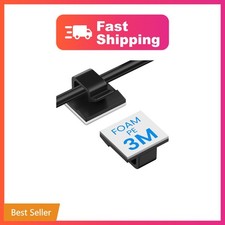 30 Pcs Small Black Adhesive Cable Clips for Cord Management Under Desk Nights... picture
