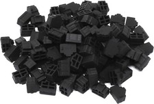 Iexcell 125 Pcs Black Ethernet Hub Port RJ45 anti Dust Cover Cap Protector Plug picture
