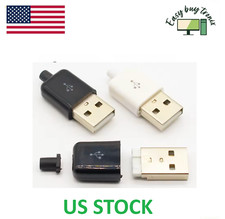 4pcs USB 2.0 Type A Male 4 Pin Plug Socket Connector with Black Plastic Cover picture