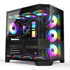 RUIX OV303 ATX Mid-Tower PC Case, Pre-Installed 4 x 120mm Prism ARGB PWM Fans... picture