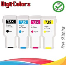 A Set 4 Colors 738 compatible ink cartridge For HP DesignJet T850 T950 picture
