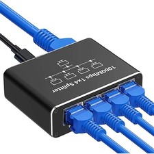 RJ45 Gigabit Ethernet Splitter 1000Mbps LAN Network Internet 1 to 4 Out Adapter picture