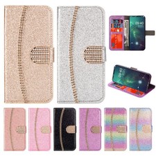 Flip Diamond Crystal Card Wallet Cover Case For A16 A57 A56 A55 A54 A37 A15 A34 picture