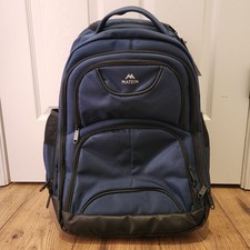 MATEIN NWT Roller Backpack, 17 inch Large Travel Laptop Bag w/2 Wheels, Blue picture
