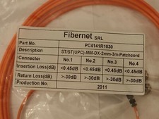 FIBERNET Fiber Patch Cord ST/ST(UPC) MM 2 mm 3 m PC4141R1030 Lot of 7 picture