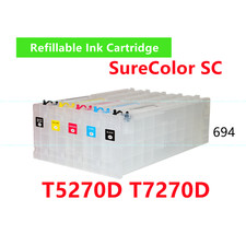 5 Empty Refillable Ink Cartridge T694 694 T7270D T5270D Printer * with chip picture