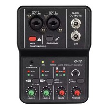 2 Channel USB Audio Mixer Sound Card Guitar Recording Studio Singing Q-12 picture