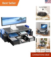 Ergonomic 2-Tier Monitor Stand with Drawer for Optimal Workspace Efficiency picture