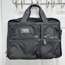 TUMI Alpha T-Pass 26141DH Laptop Bag Expandable Briefcase Luggage Black Nylon picture