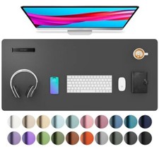 36x17 Inch Leather Desk Blotter Pad Flat Non Slip Table Pads Desktop Protector picture