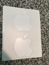APPLE logo two 2 stickers decals white from OEM iPhones mac ipad picture