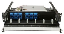 48 Fiber 2RU Rack Mount w/ 24 SC/UPC Duplex Adapters, Singlemode Pigtails & Tray picture