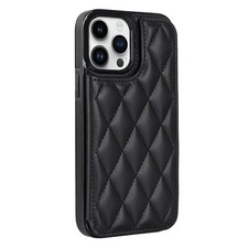 Luxury Leather Grid Card Slot Cover Case for 11 12 13 14 15 16 Pro Max XR 7 8 SE picture