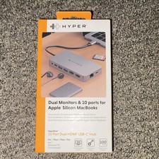 Hyper HyperDrive 10-Port Dual HDMI USB-C Dock, Ethernet, SD Reader, Gray picture