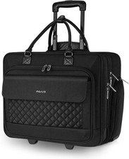 15.6 inch Rolling Laptop Bag Computer Case with Belt Briefcase for Work Travel picture