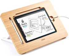 Eco-Friendly Bamboo Tablet Stand for Drawing and Multimedia - Adjustable Design picture