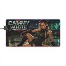 RGB Gaming Playmat Cammy White LED Mouse Pad Keyboard Desk Mat Gamer Gift picture