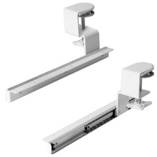 VIVO White Extra Sturdy Clamps & Rails for Custom Wood Keyboard Tray - Pack of 2 picture
