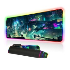 RGB Mousepad Large, Led Gaming Mouse Pad Oversized Glowing Mat Colorful Soft ... picture
