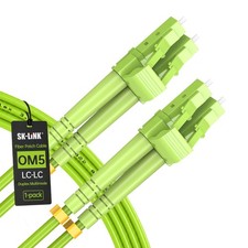 1m 3ft OM5 LSZH LCLC UPC Fiber Optic Cord Multimode Duplex 40Gb/100GB 50/125 picture