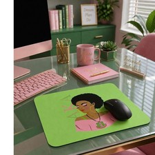 AKA Alpha Kappa Alpha Mouse Pad Pink and Green with Lady Print picture