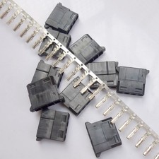 20 sets Black DIY PC Power Connector 4P 4 Pin Female Mod Crimp Plug Pins New picture