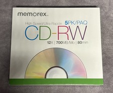 Memorex High Speed CD-RW 12x 700MB 80Min 5 Pack with Cases picture