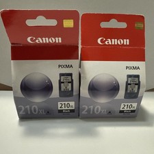 [New] 2 Genuine Canon PIXMA Printer Cartridges PG-210XL  Black Sealed in Boxes picture