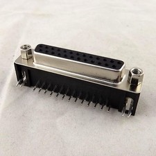 2x D-SUB DB25 Female 25Pin Right Angle PCB Solder Cable Adapter Connector 2 Rows picture