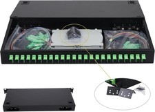 2 Packs 24 Singlemode 24 Port SC-APC Rack Mount Enclosure Box & Splice Black  picture
