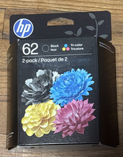 Genuine HP 62 Black & Tri-Color (N9H64FN) Ink Cartridges - 2 Pack EXP 01/28 NEW picture