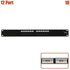 12 Port Cat5E RJ45 110 Patch Panel 1U 19